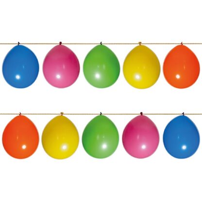 Afbeelding van gekleurde ballonnen aan lint