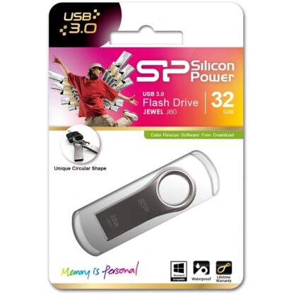 Silicon Power J80 Jewel USB Pendrive USB-stick 32GB USB 3.0 Titanium