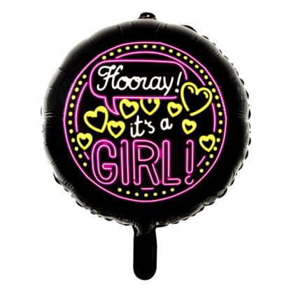 It’s a girl Neon Folie Ballon 45 cm inclusief Helium