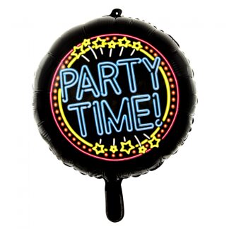 Party Time Neon Folie Ballon 45 cm inclusief Helium
