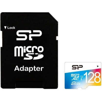 Silicon Power Elite Micro SDHC incl. SD Adapter 128GB UHS-1 Class 10 Color