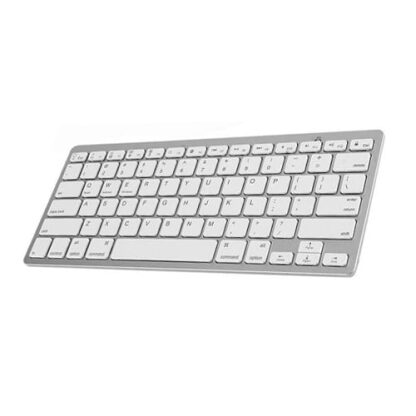 Universeel extra dun draadloos toetsenbord wit / zilver (Bluetooth)