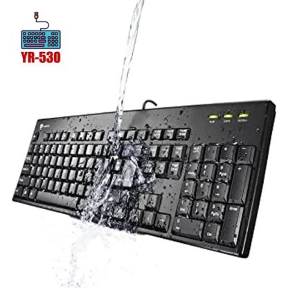 Waterbestendig standaard toetsenbord met draad zwart