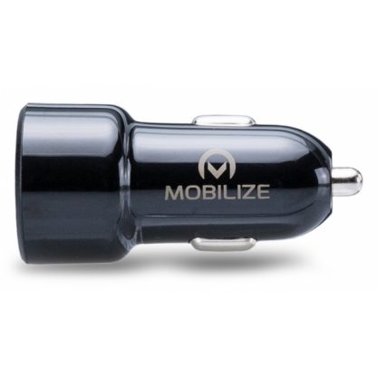 Mobilize Smart Car Charger Dual USB 4.8A 24W with USB-C Black
