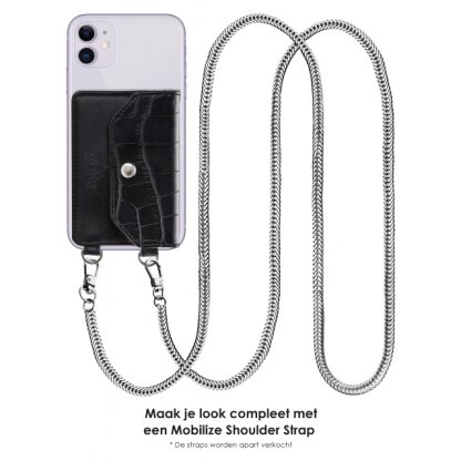 My Style Crossbody Stick-On Phone Pocket with RFID Black Croco