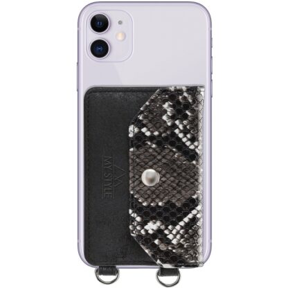 My Style Crossbody Stick-On Phone Pocket with RFID Black Snake