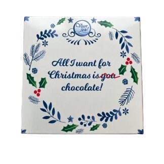 Voor jou chocolade tegel Delfts blauw All I want for Christmas